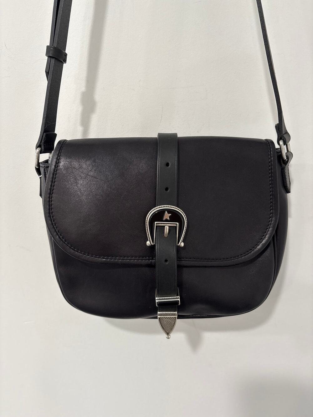 Golden Goose Rodeo Leather Crossbody Bag Black